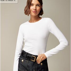 White J. Crew Long Sleeve “Perfect Fit” Tee